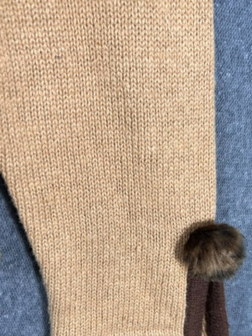 Vintage Mandal Bay Poodle Cardigan Womens Sz Small Tan Faux Fur Button Down - Picture 4 of 9